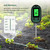 Soil PH Tester 5 in 1 Sunlight Moisture pH Temperature Visual Alarm Acidity Meter Soil Tester Moisture Meter Digital Soil Monitor Detector for Gardening