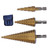 3Pcs Step Drill Bit High Speed Steel Hex Handle Straight Flute Cone Drilling Hole Tool Set