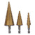 3Pcs Step Drill Bit High Speed Steel Hex Handle Straight Flute Cone Drilling Hole Tool Set