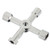 Utility Key Wrench Zinc Alloy 4 in 1 Multifunctional Hand Tool for Cabinet Valve