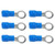 100Pcs Pre Insulated Ring Crimp Terminals Copper PVC Wire Connector for Machinery AWG 22‑16RV1.25‑5 Blue