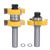 2Pcs Tongue Groove Router Bit T Shape 3 Teeth 2 Bearing Woodworking Milling Cutter 1/2in Shank