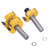 2Pcs Tongue Groove Router Bit T Shape 3 Teeth 2 Bearing Woodworking Milling Cutter 1/2in Shank