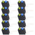 100Pcs LED Light Holder 90 Degree Bend Dual Hole Industrial Parts Black Up Yellow Down Blue