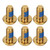 6pcs/box M5x10mm Titanium Alloy Bolts Bike Bicycle Brake Rotor Disc T25 Bolts ScrewsGold