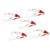 5Pcs 7g Fishing Lures VIB Metal Hard Baits Iron Fishing Tackle for Saltwater Freshwater Fishing Red and White