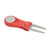 Golf Divot Repair Tool Metal Golf Club Ball Putting Green Fork with Magnetic Ball Marker Red