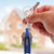 PVC Mini Diving Theme Key Ring Unique Flipper Shape Keychain Fin Keyring GiftBlue