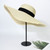 Womens Straw Sun Hat Boho Big Brim Frayed Beach Hat Spring Summer Hat for Outdoors