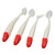 4 PCS Fishing Soft Lures T Tail Fish Curled Tail Maggot Soft Baits Sea Fishing Lures Red Head White Body