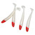 4 PCS Fishing Soft Lures T Tail Fish Curled Tail Maggot Soft Baits Sea Fishing Lures Red Head White Body