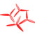 2 Pairs Tracker 7X4X3 7040 7inch Tri-Blade Propeller (2CW+2CCW) Poly Carbonate for 7inch 8inch FPV Remote Control Drone, Red