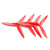 2 Pairs Tracker 7X4X3 7040 7inch Tri-Blade Propeller (2CW+2CCW) Poly Carbonate for 7inch 8inch FPV Remote Control Drone, Red
