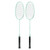 2PCS Badminton Rackets Set Lightweight Glass Carbon Alloy Badminton Racquets for Professional Training and Competition Turquoise