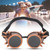 ABS Industrial Vintage Spiked Steampunk Unique Goggles Cycling Glasses Double Layer Windproof SunglassesRed Bronze