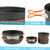 Outdoor Camping Hiking Cookware with Mini Camping Piezoelectric Ignition Stove Backpacking Cooking Picnic Pot Set Cook Set With Fork and Spoon