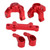 Aluminum Steering Group Assembly with Front Steering Cup for Losi MiniT 2.0 2WD 1/18 Truck(Red )