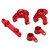 Aluminum Steering Group Assembly with Front Steering Cup for Losi MiniT 2.0 2WD 1/18 Truck(Red )