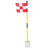 Golf Pin Flag Hole Cup Set for Mini Putting Green Flagstick Yard Practice Supplies Portable 2 Section Detachable White Red Grid