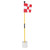 Golf Pin Flag Hole Cup Set for Mini Putting Green Flagstick Yard Practice Supplies Portable 2 Section Detachable White Red Grid