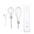 Electric Hand Mixer Foldable 3 Gear High Speed Cordless Portable Egg Whisk with 2 Heads White