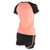 Womens Summer Casual 2 Piece Short Sleeve Outfits Sets Workout Fitness Clothes Suit(Orange Pink Black Short Sleeve Black Orange Pink High Waist Shorts XL)