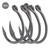 30pcs Perforated Sharp Barbed Carbon Steel Hook Fishhook for Sea Fishing (10#)