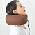 Hoodie Travel Pillow Hooded Neck Pillow Adjustable Ergonomic Travel Neck Pillow for Airplane Flight Headrest Sleep U Type Coffee Color
