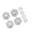 4pcs RC Hex Coupler Professional Aluminum Alloy RC Wheel Hex Adapter for 1/10 RC Cars Titanium Gray