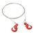 2pcs RC Metal Trailer Hook Aluminum Alloy Steel Rope Lightweight Compact RC Chain Hook for SCX10 D90 TRX4 Red