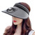 Sun Visor Hats with Fan Large Area Sun Protection Visors for Women Kids Adjustable USB Rechargeable Fan Visor Hat Black