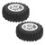 55mm/2.2in RC Truck Tires with Screw Aluminium Alloy Rubber AntiSkid for WPL D12 1/10(Silver S )