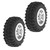 55mm/2.2in RC Truck Tires with Screw Aluminium Alloy Rubber AntiSkid for WPL D12 1/10(Silver S )