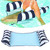 Foldable Dual Purpose Floating Bed Water Deck Chair Sofa Hammock with Mesh Swimming Pool Supply(light blue )