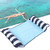 Foldable Dual Purpose Floating Bed Water Deck Chair Sofa Hammock with Mesh Swimming Pool Supply(light blue )
