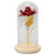 Rose in Glass Dome Lucky Beautiful Symbolism Romantic Enchanted Rose Romantic Gifts with LED Light for Valentine 's Day Gold Leaf Rose Red