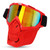 Motorcycle Skull Goggle Face Cover Off Road Cycling Windproof Helmet Goggles Glasses with Face Cover Red Frame Red Lens