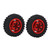 2Pcs 50mm Rubber Tires and Aluminum Alloy Wheel Rims for Axial SCX24 1/24 RC Car Upgrade PartsRed