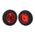 2Pcs 50mm Rubber Tires and Aluminum Alloy Wheel Rims for Axial SCX24 1/24 RC Car Upgrade PartsRed