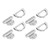 4 Sets Marine Grade Folding Pad Eye 316 Stainless Steel Marine 8MM D Shaped Connecting Rings Folding Pad Eye Hooks