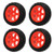 4PCS RC Rubber Tyre 12mm Hex Wheel Rims Rubber Tires Set RC Upgrade Replacement Tyres for 1/16 Scale RC Car Red