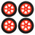 4PCS RC Rubber Tyre 12mm Hex Wheel Rims Rubber Tires Set RC Upgrade Replacement Tyres for 1/16 Scale RC Car Red