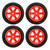 4PCS RC Rubber Tyre 12mm Hex Wheel Rims Rubber Tires Set RC Upgrade Replacement Tyres for 1/16 Scale RC Car Red