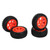 4PCS RC Rubber Tyre 12mm Hex Wheel Rims Rubber Tires Set RC Upgrade Replacement Tyres for 1/16 Scale RC Car Red