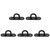 5 PCS Stainless Steel Eye Plate Ceiling Hook Pad Eye Plate Reinforced Load Bearing Door Fixing Buckle Oval Black 9mm/0.35in