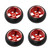 4PCS RC Drift Tires Aluminum Alloy RC Tires and Wheels Set for Wltoys K989 K969 P939 28413 1/28 RC Cars Red