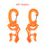 1Pc Outdoor Scuba Diving Double BCD Low Pressure Hose Clip Holder with Snap Hook Buckle(Orange)