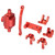 RC Aluminum Alloy Axle Kit Replacement Stable Axle Housing Kit for HBX 1/24 Climbing CarRed
