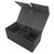 Card Deck Box with 3 Drawers Large Capacity Magnetic Closure PU Leather Game Card Storage Box for Holding Over 200 Cards Black