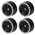 4pcs Metal 8 Round Hole Wheel Hub Rims for Axial SCX24 1/24 Remote Control Climbing CarBlack